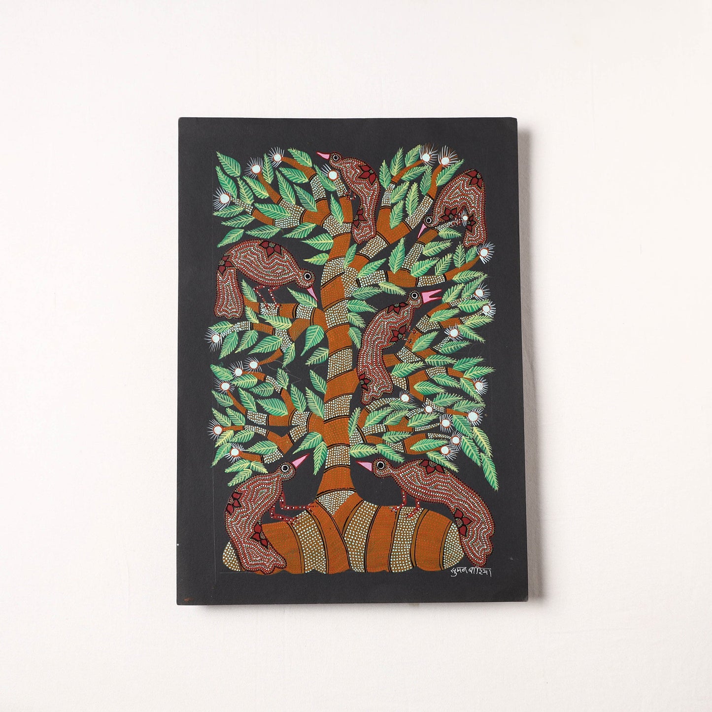 Handpainted Bhil Pithora Painting by Geeta Bariya