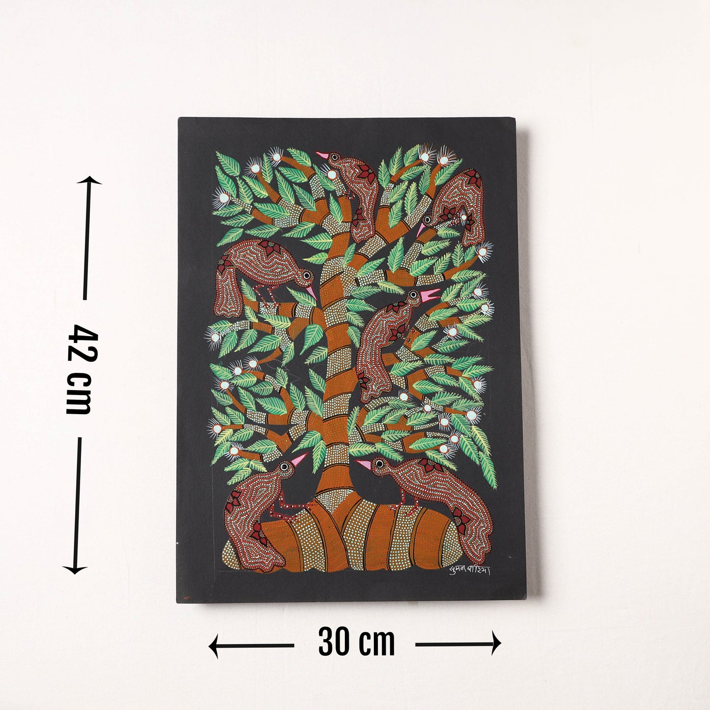 Handpainted Bhil Pithora Painting by Geeta Bariya