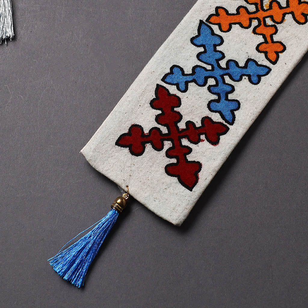 Handpainted fabric bookmark with tassel 10 - handcrafted
