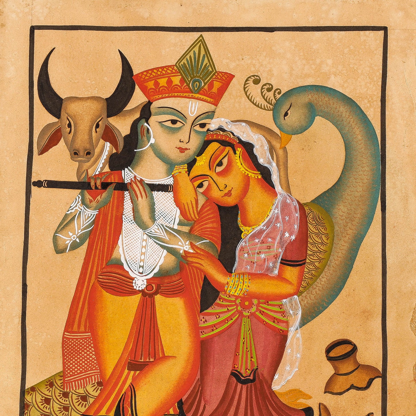 Traditional Kalighat Painting by Laltu Chitrakar Online in India at iTokri.com