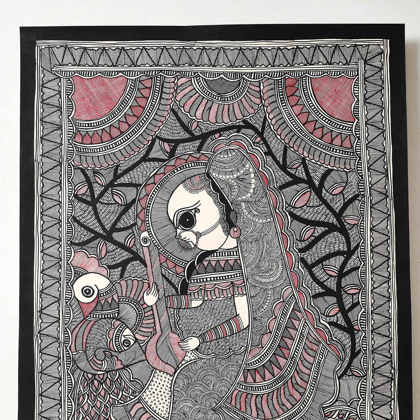 Handpainted Madhubani Painting by Hira Devi