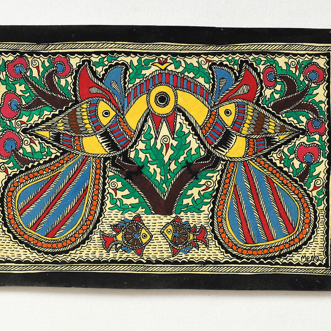Handpainted Madhubani Painting by Hira Devi