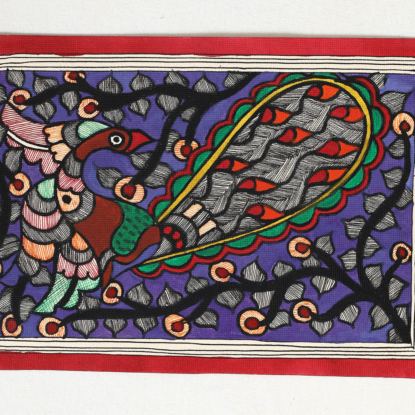 Handpainted Madhubani Painting by Hira Devi