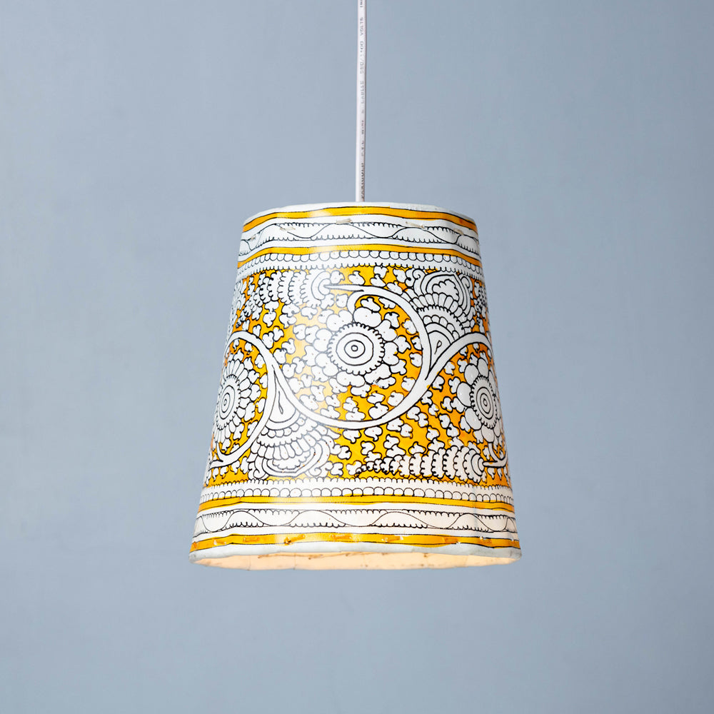 Handpainted Tholu Bommalata Leather Hanging Lamp l iTokri.com