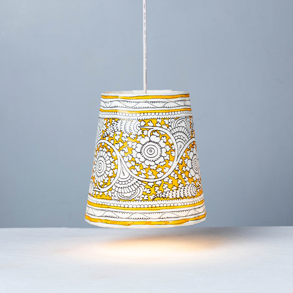 Handpainted Tholu Bommalata Leather Hanging Lamp l iTokri.com
