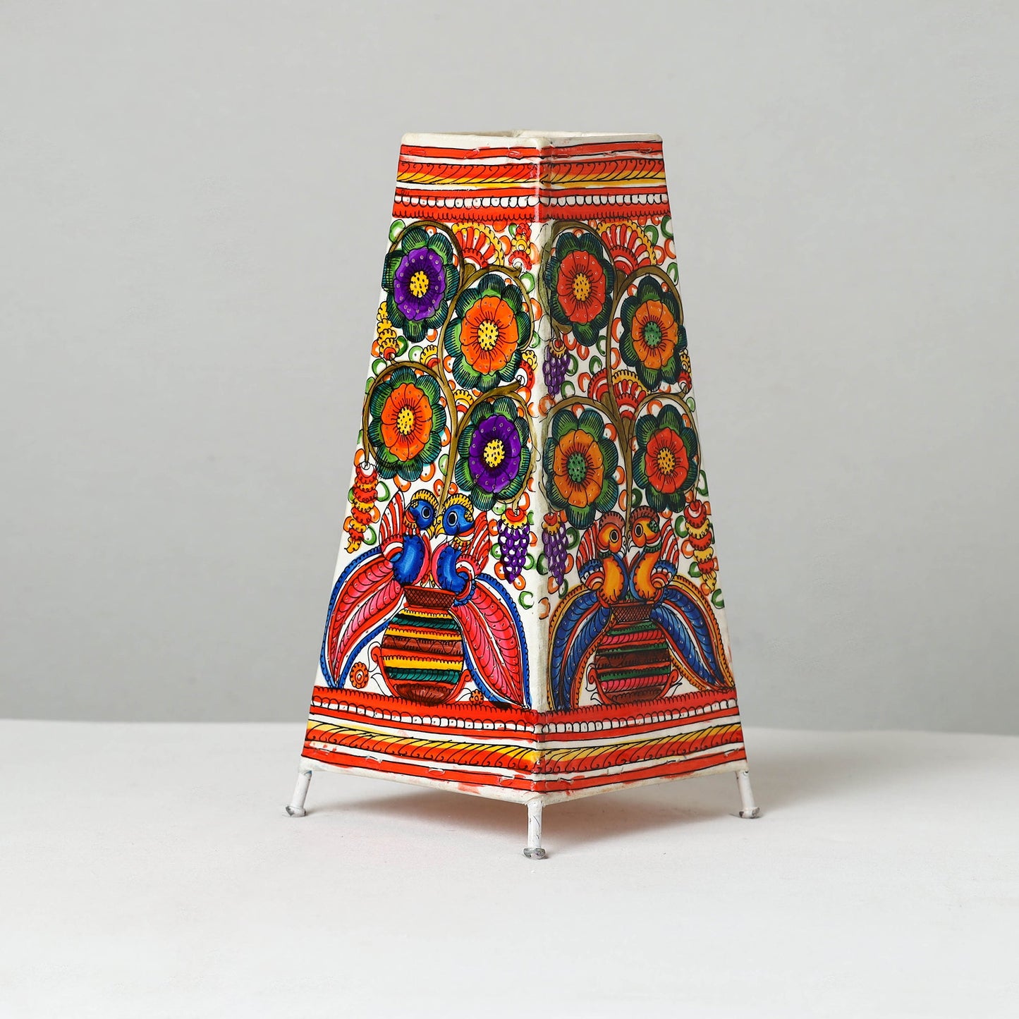 Handpainted Tholu Bommalata Leather Table Lamp (Big)