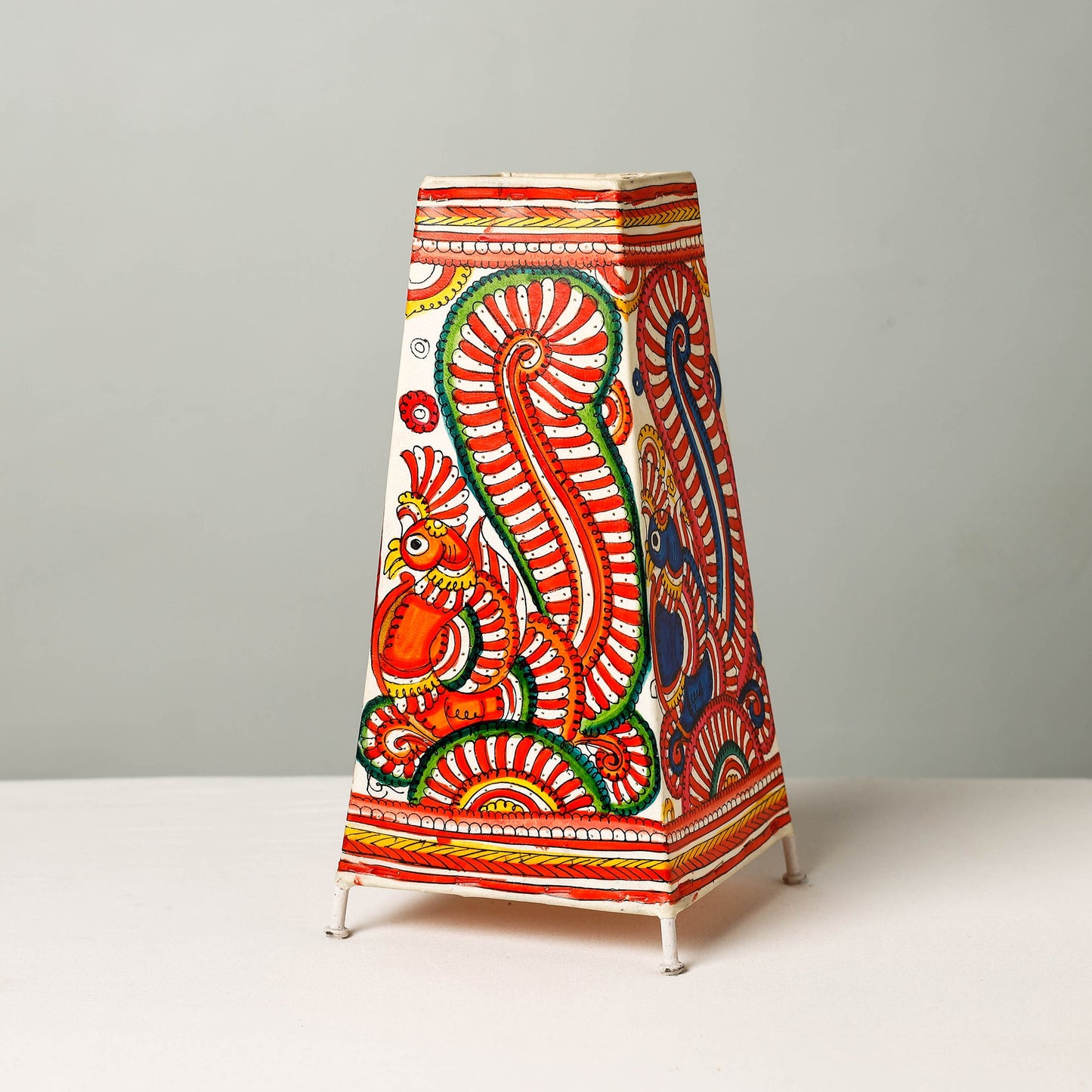 Handpainted Tholu Bommalata Leather Table Lamp (Big)