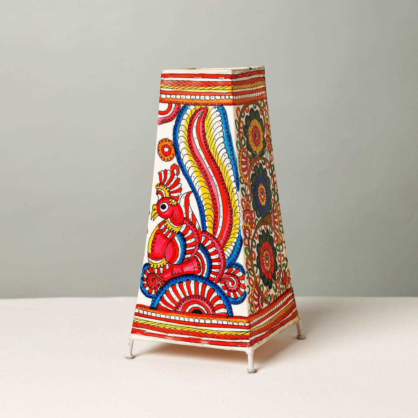 Handpainted Tholu Bommalata Leather Table Lamp (Big)
