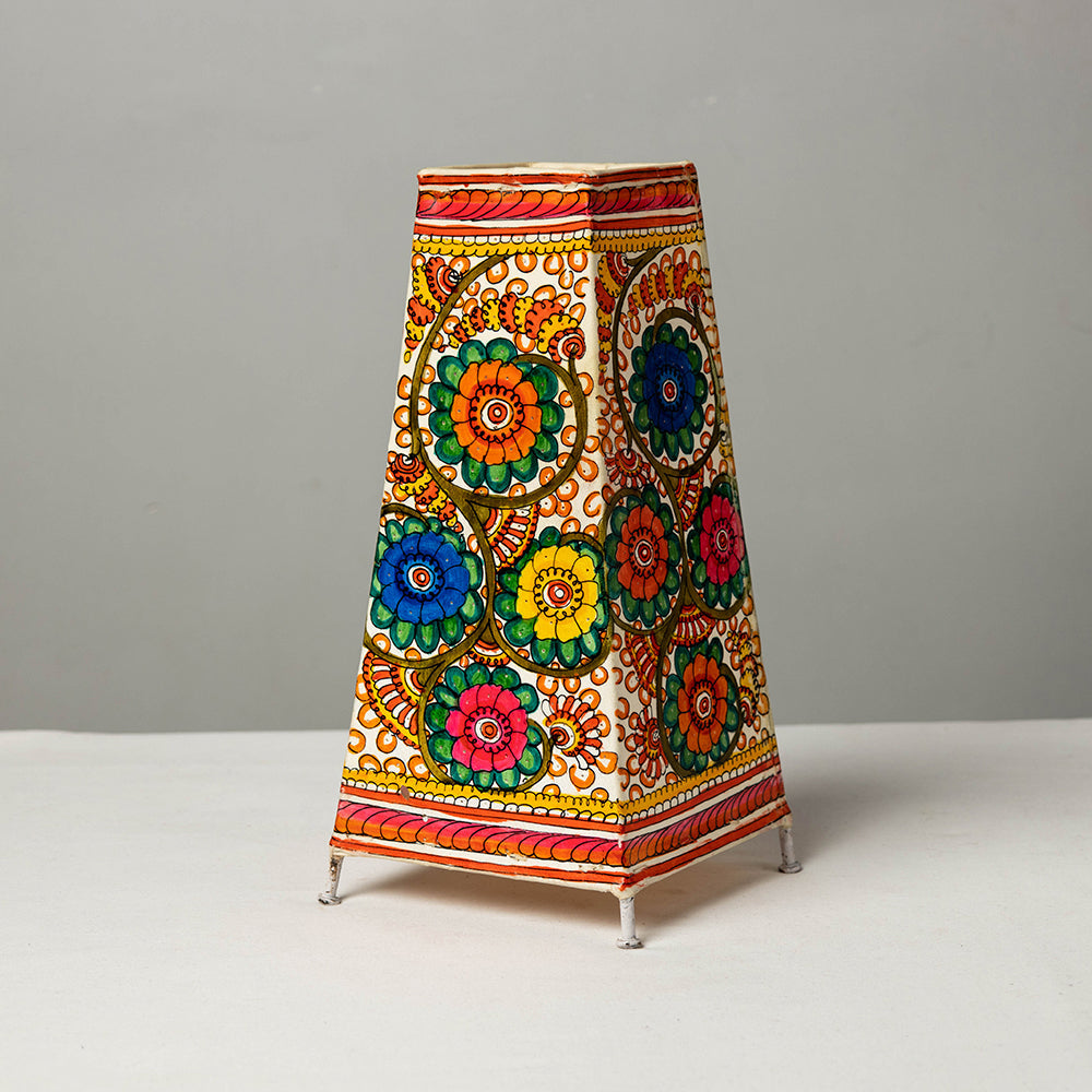 Handpainted Tholu Bommalata Leather Table Lamp (Big)