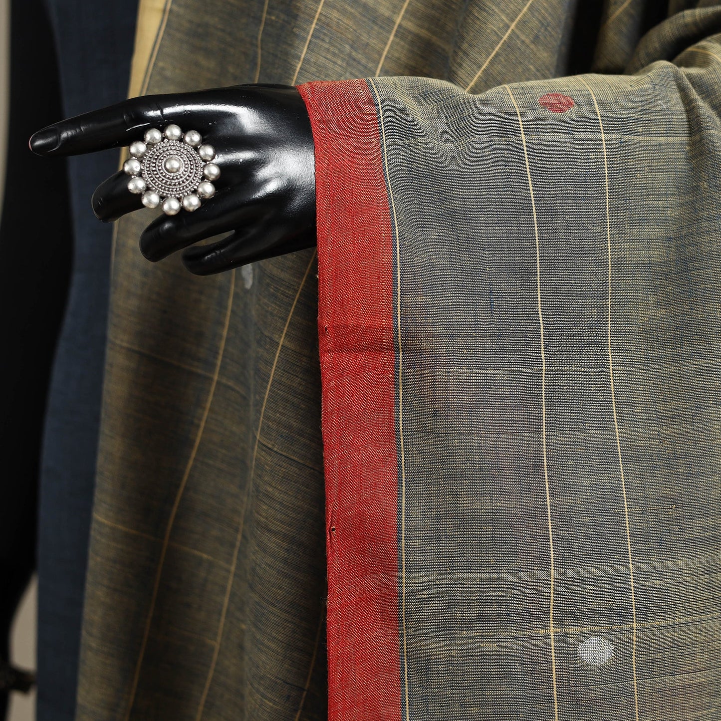 Peach - handspun handloom buti natural dyed cotton