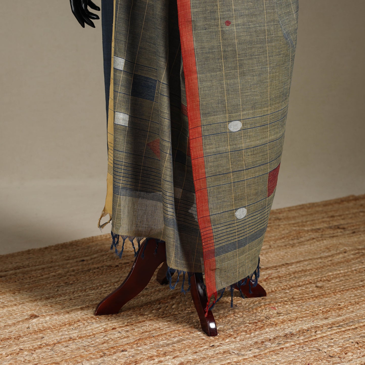 Peach - handspun handloom buti natural dyed cotton