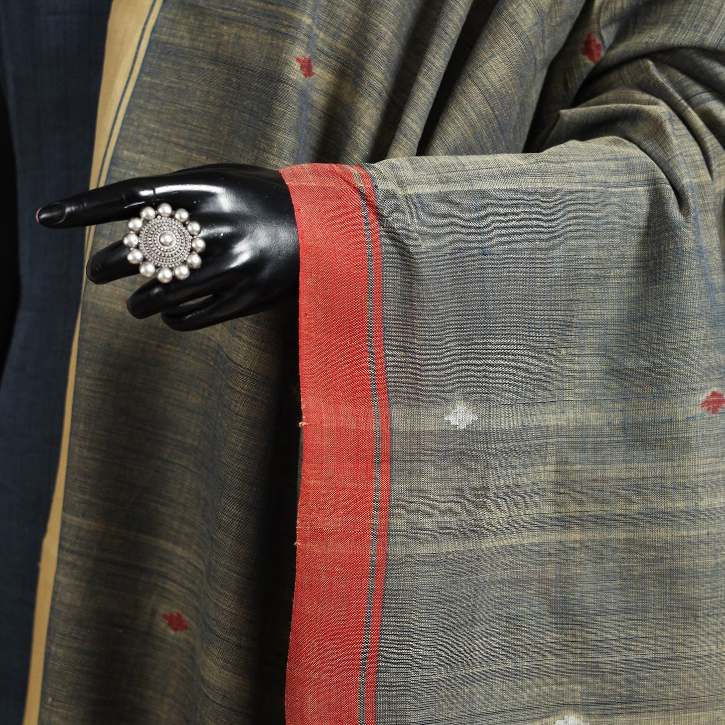 Peach - handspun handloom buti natural dyed cotton