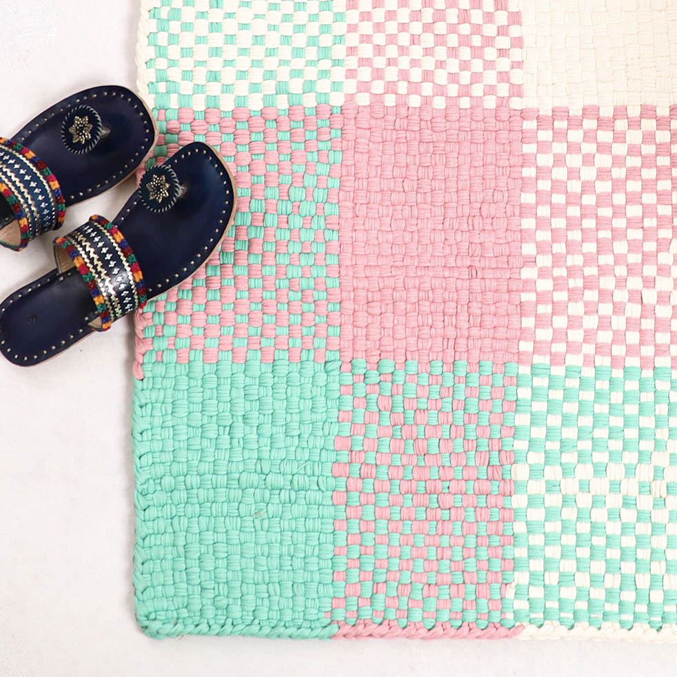 Handwoven Upcycled Cotton Carpet / Rug