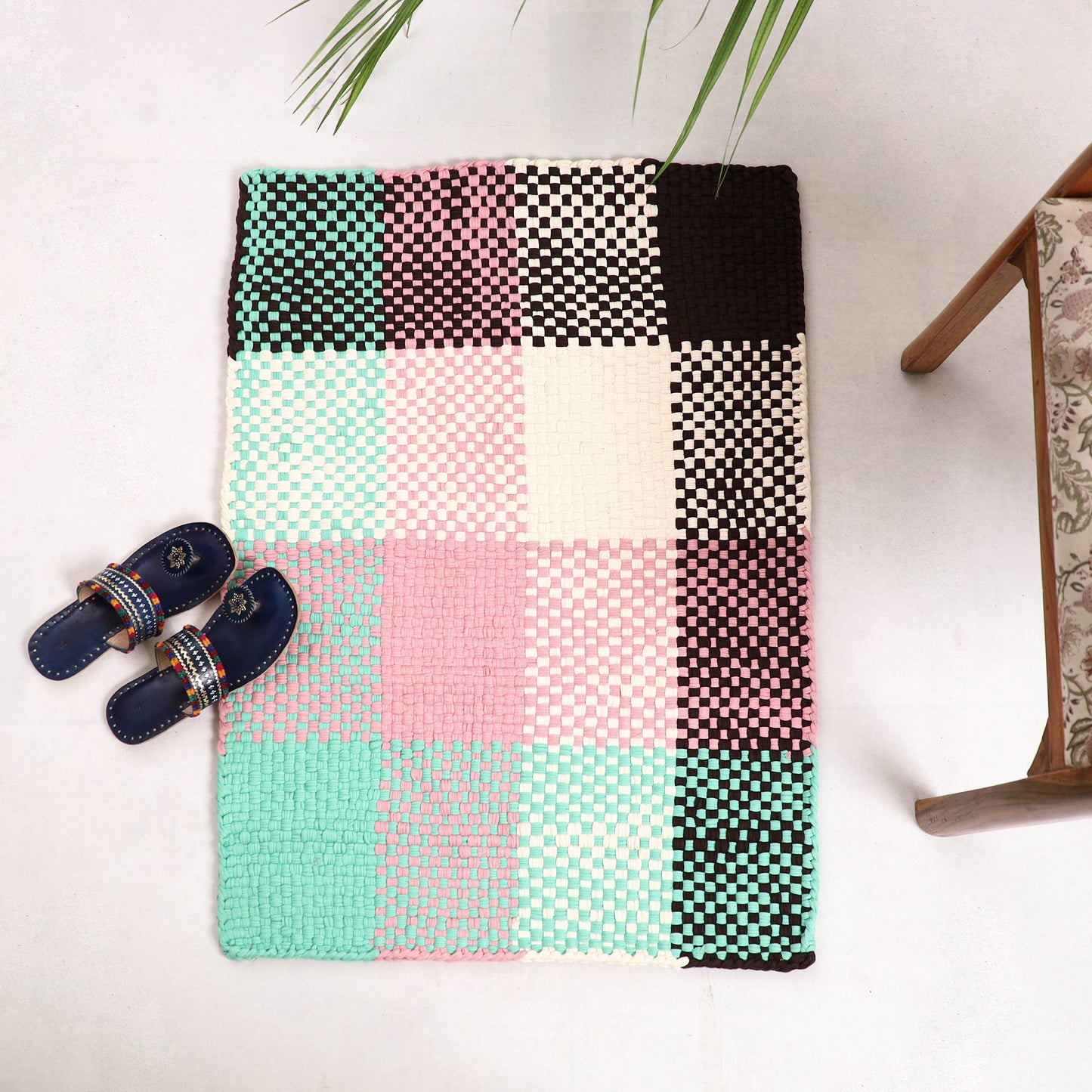 Handwoven Upcycled Cotton Carpet / Rug