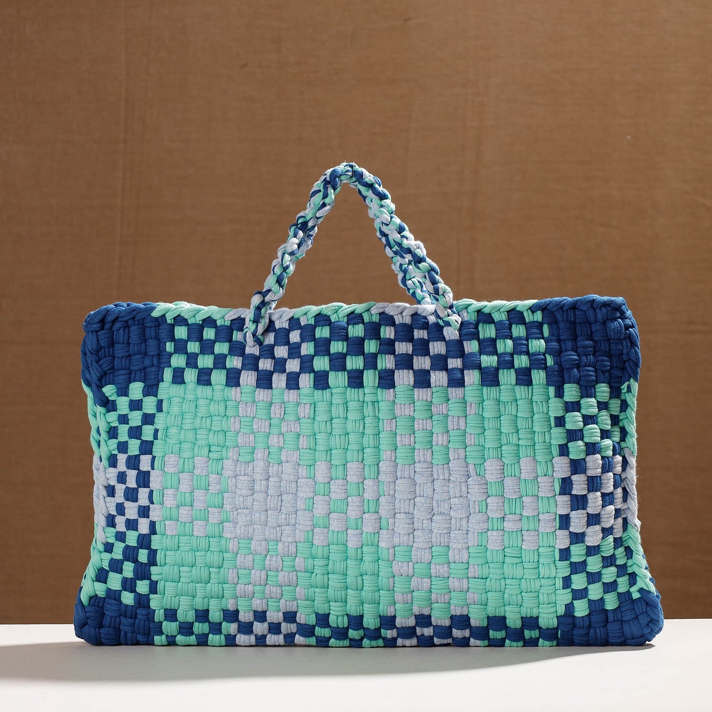 Handwoven Upcycled Cotton Laptop Bag