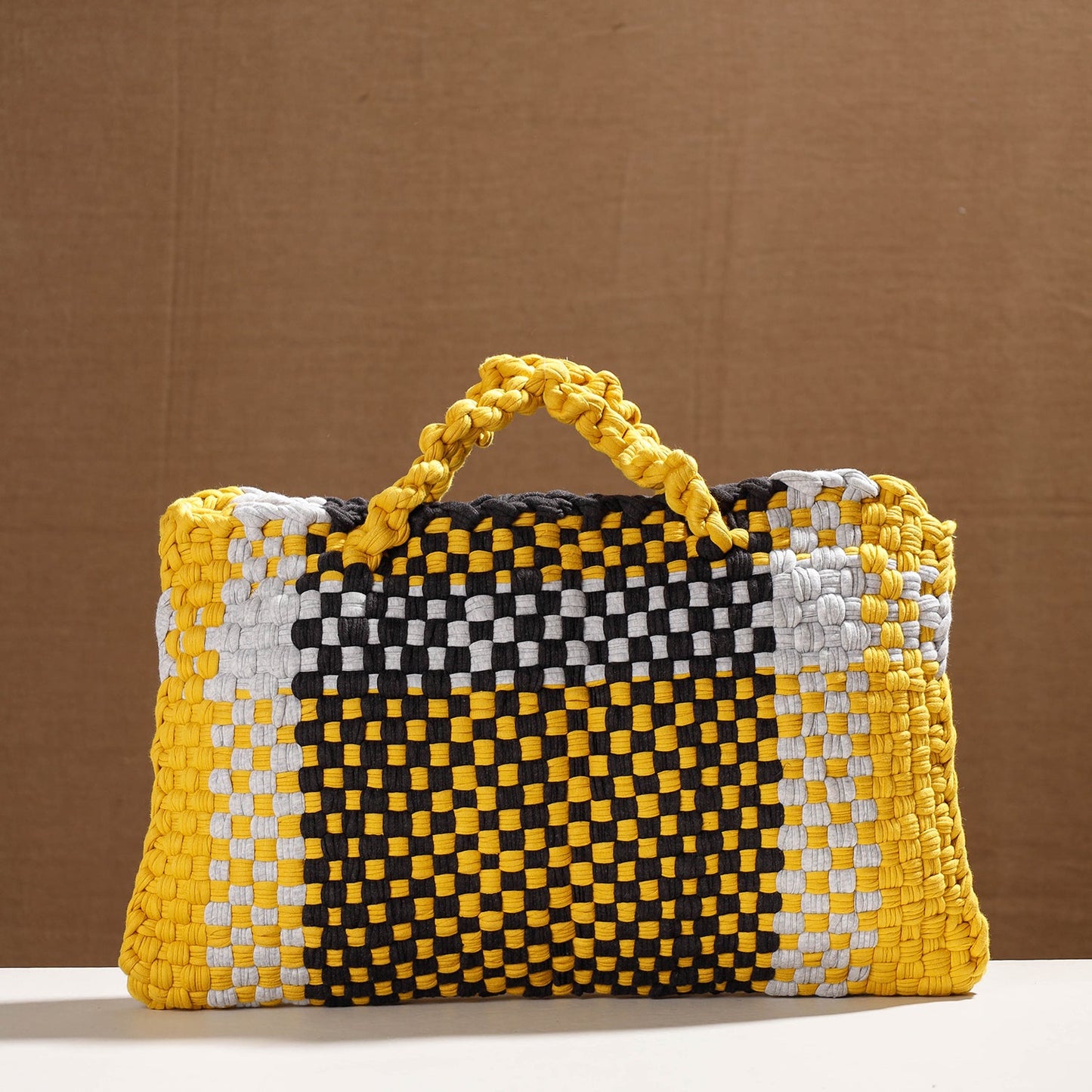 Handwoven Upcycled Cotton Laptop Bag