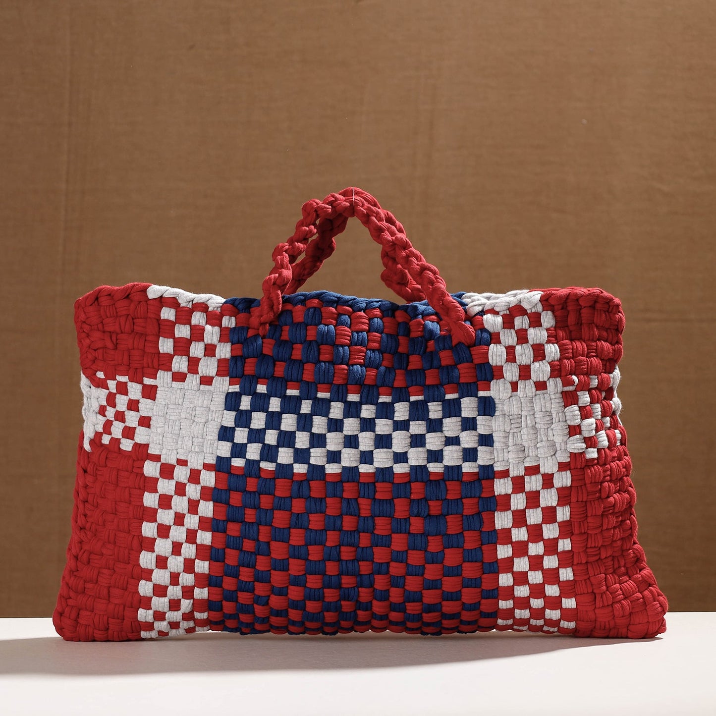 Handwoven Upcycled Cotton Laptop Bag
