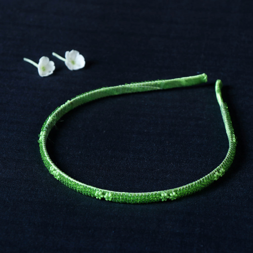 Hapur Flower Beadwork Hair Band by Aagaz