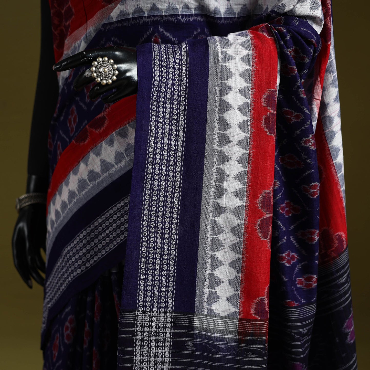 Ikat handloom cotton sambalpuri saree 01 - handcrafted