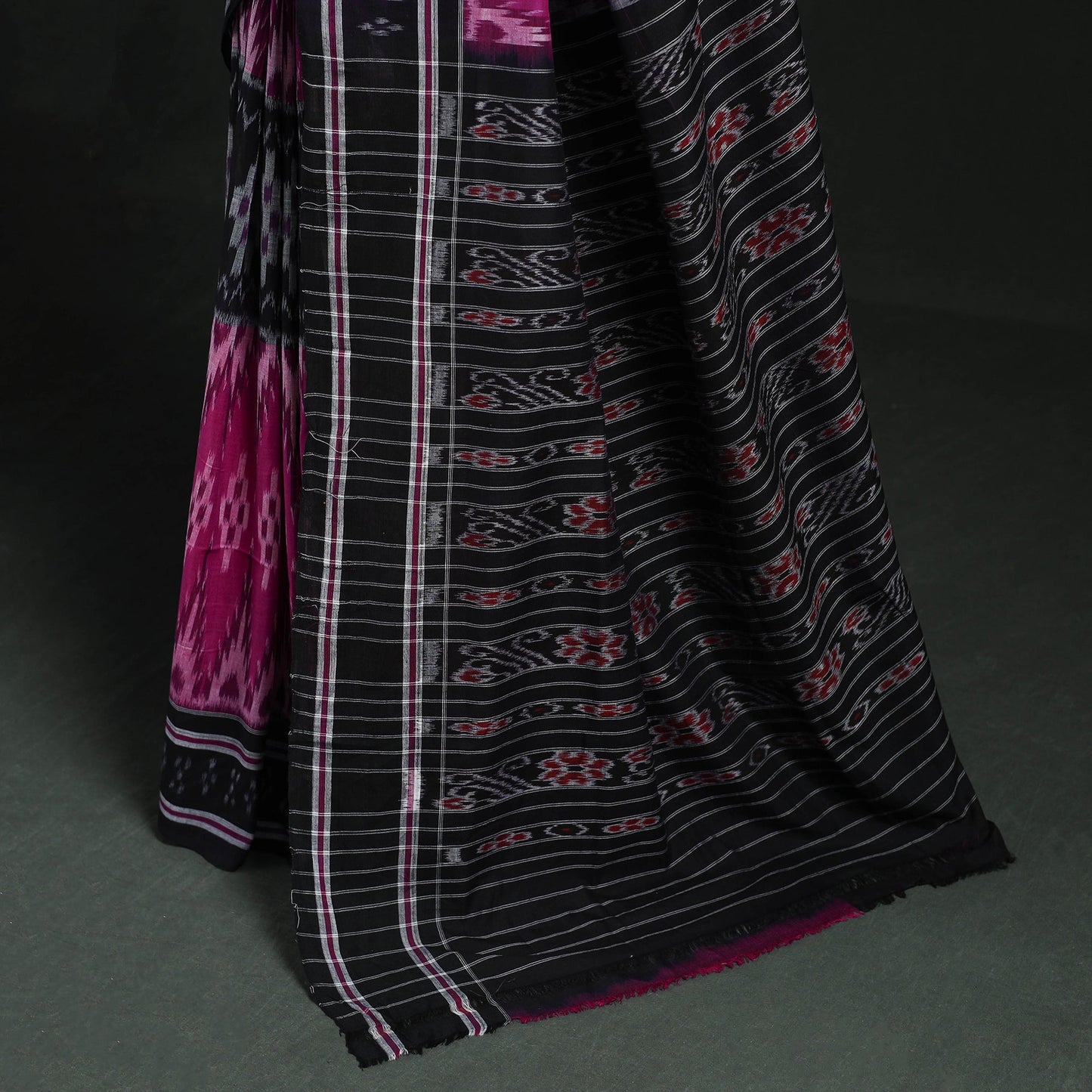 Ikat handloom cotton sambalpuri saree 11 - handcrafted