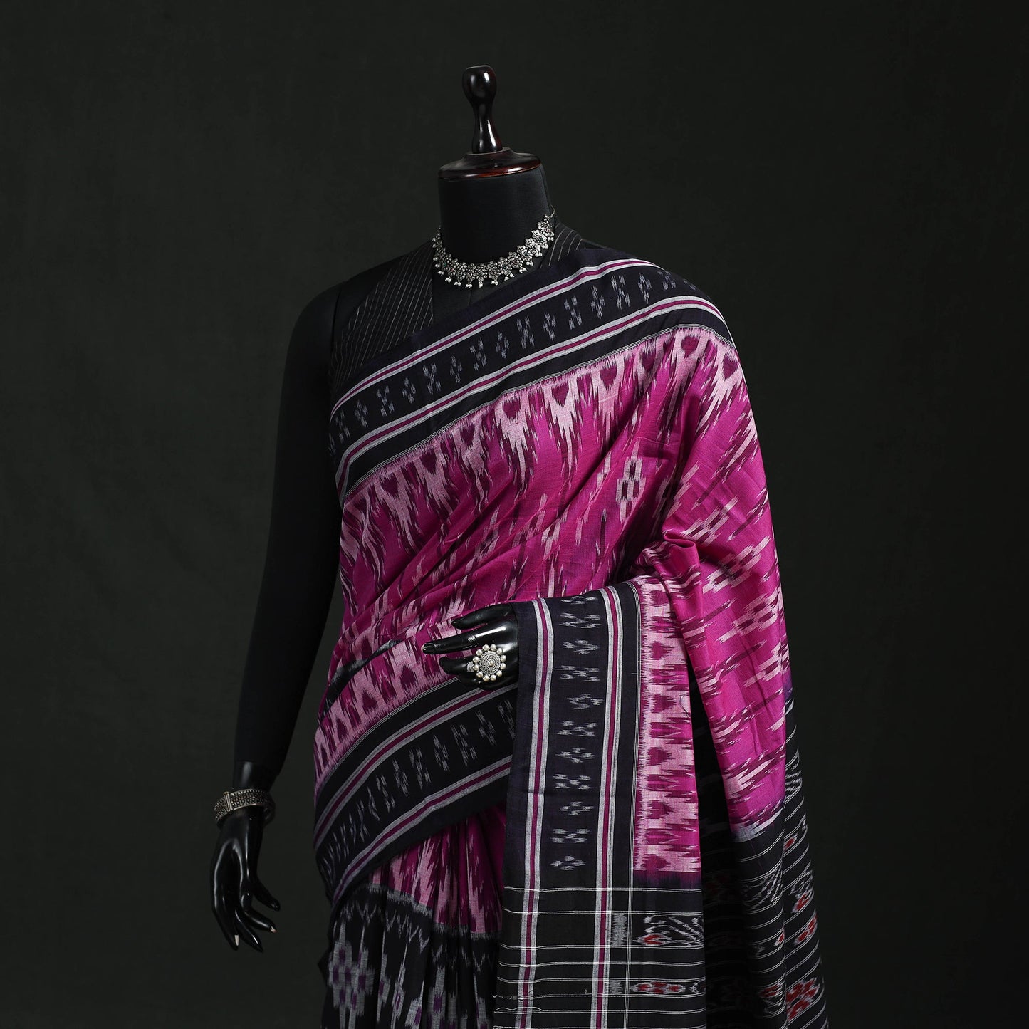 Ikat handloom cotton sambalpuri saree 11 - handcrafted