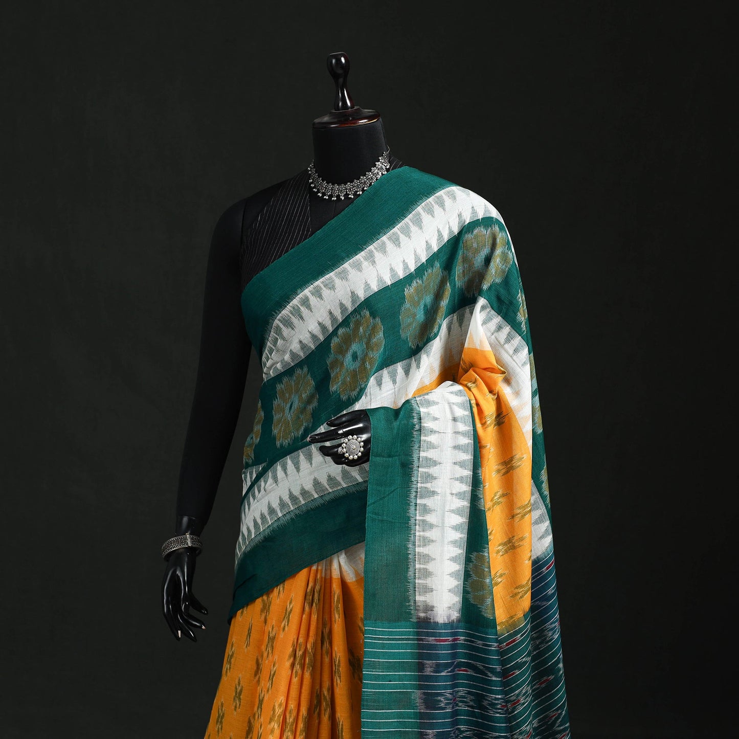 Ikat handloom cotton sambalpuri saree 12 - handcrafted