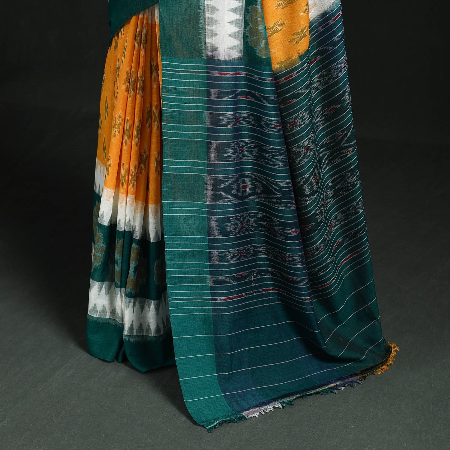 Ikat handloom cotton sambalpuri saree 12 - handcrafted