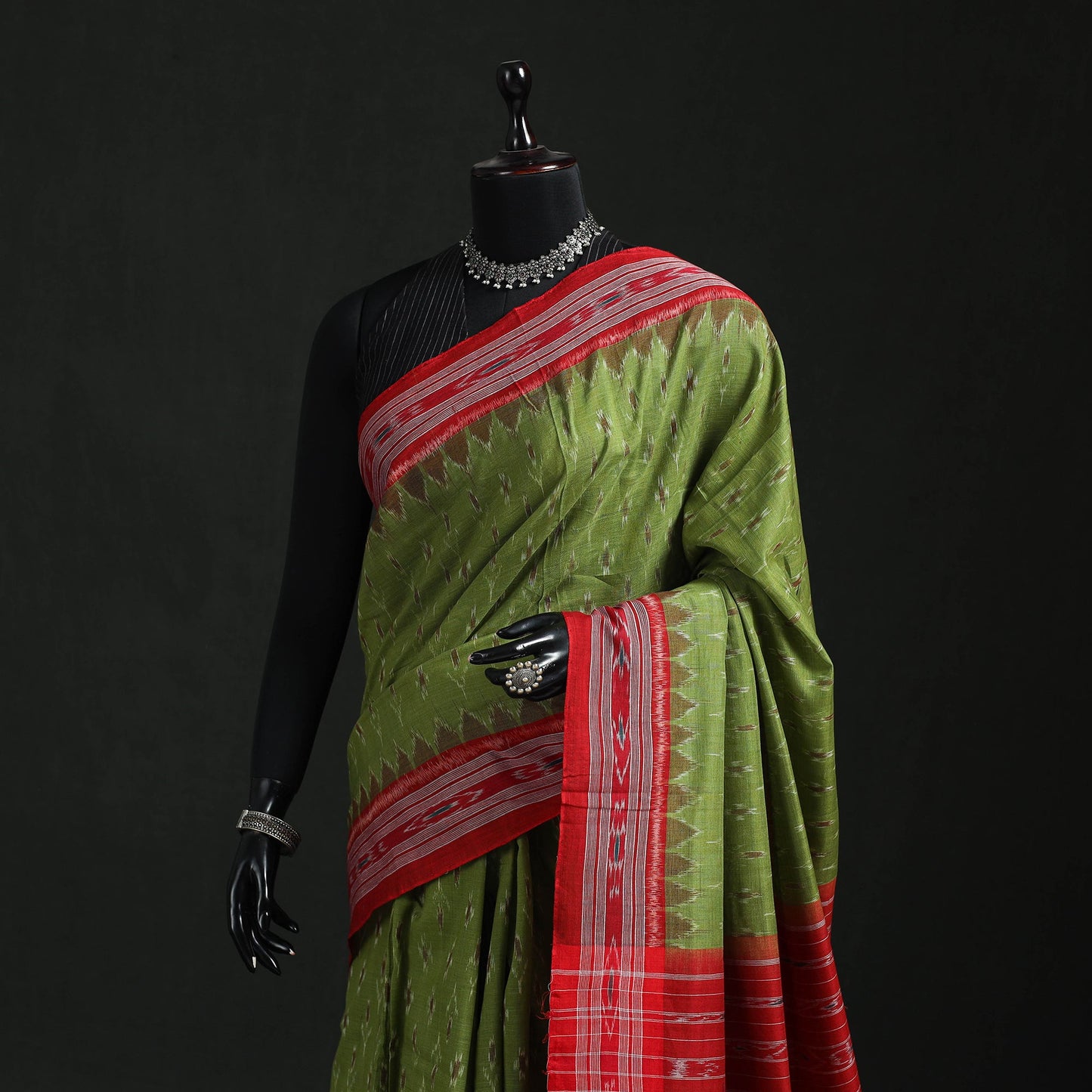 Ikat handloom cotton sambalpuri saree 19 - handcrafted