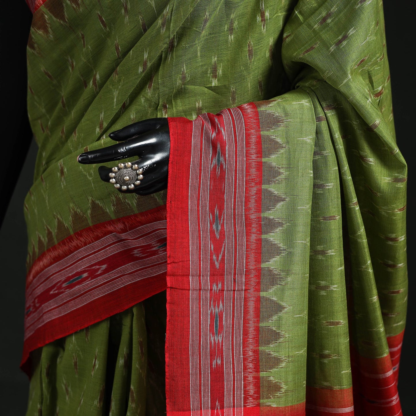 Ikat handloom cotton sambalpuri saree 19 - handcrafted