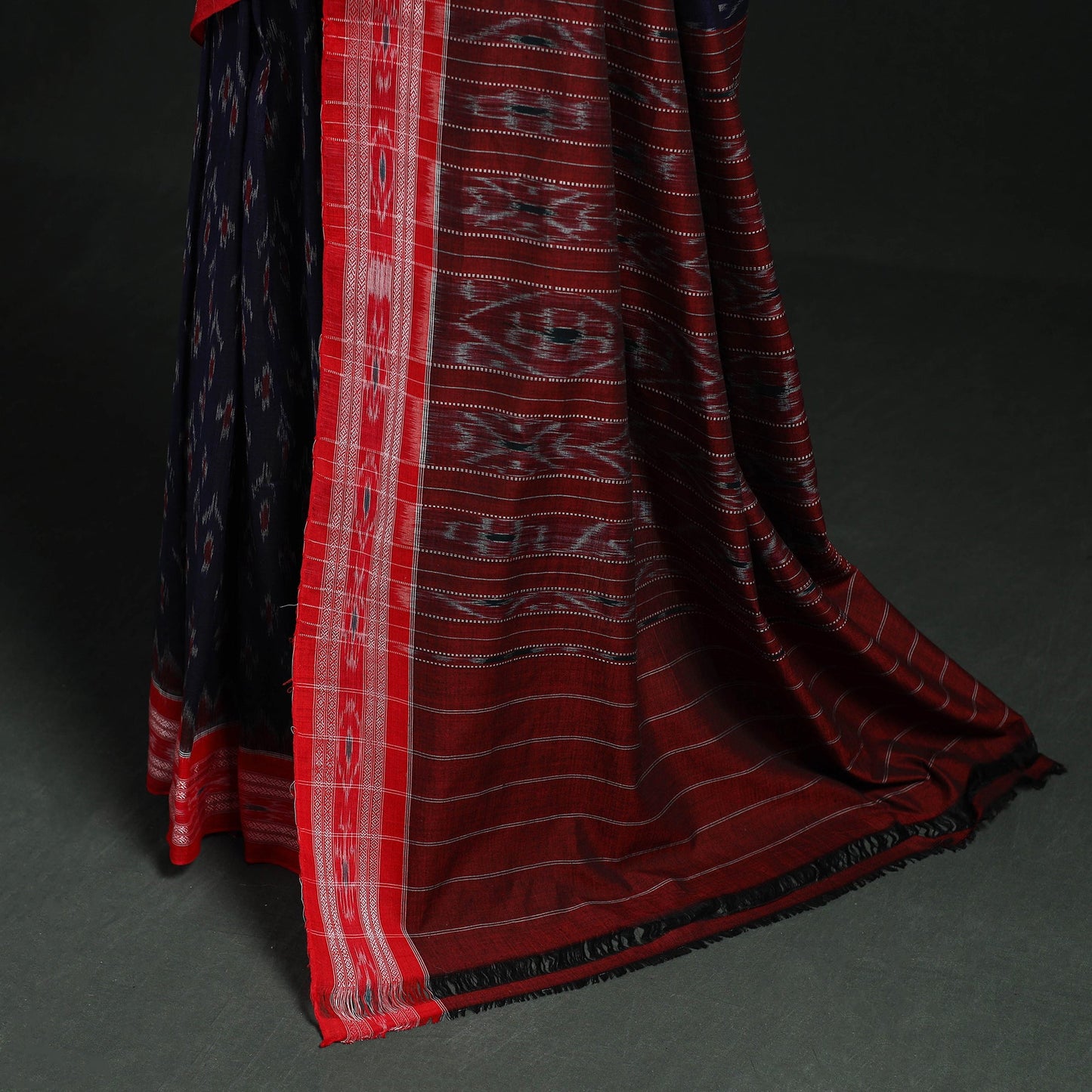 Ikat handloom cotton sambalpuri saree 28 - handcrafted