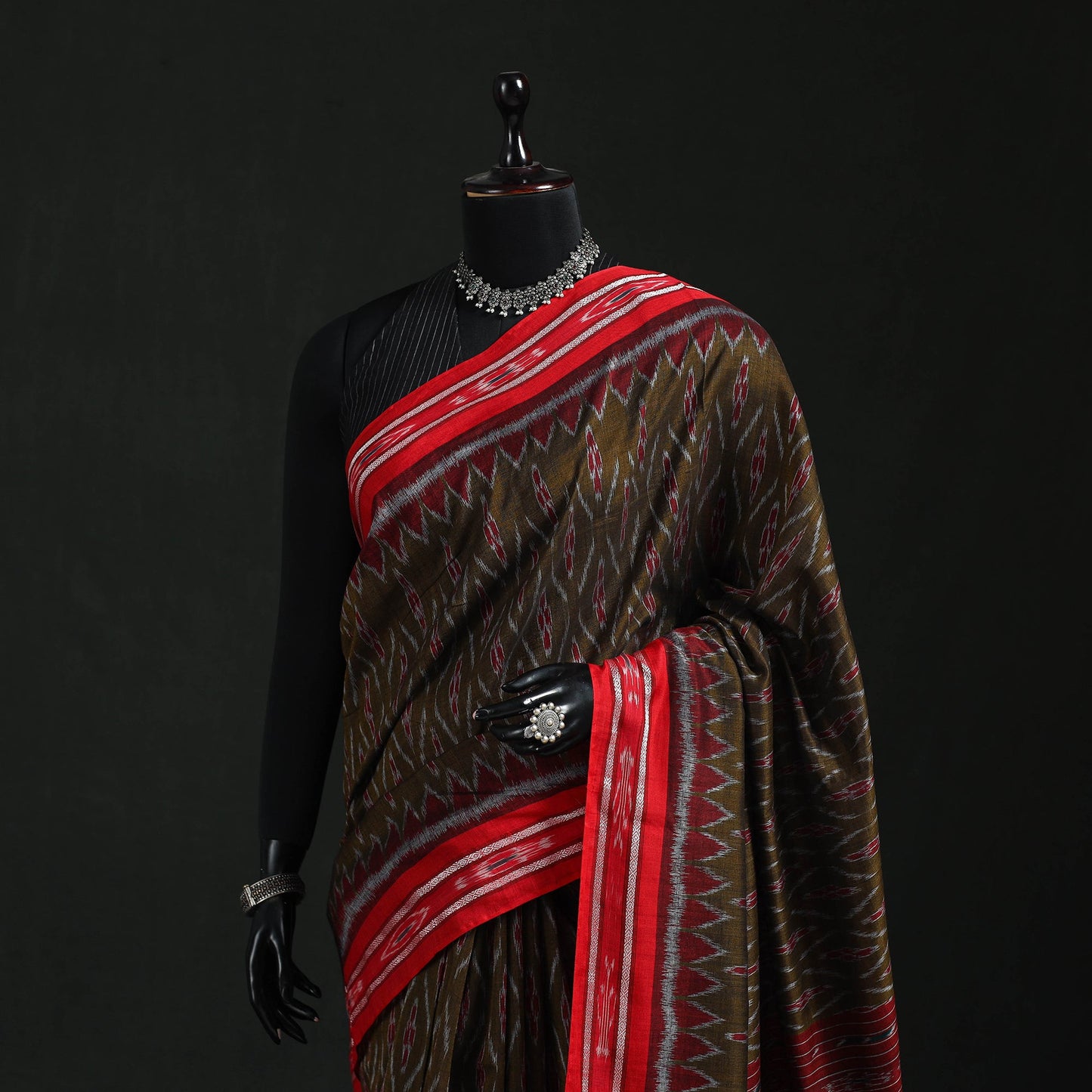 Ikat handloom cotton sambalpuri saree 30 - handcrafted
