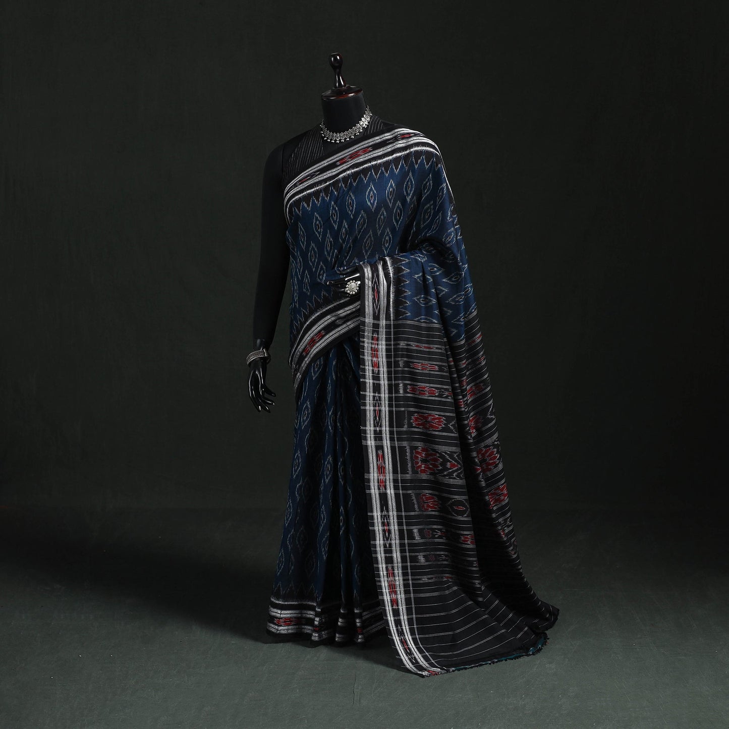 Ikat handloom cotton sambalpuri saree 37 - handcrafted