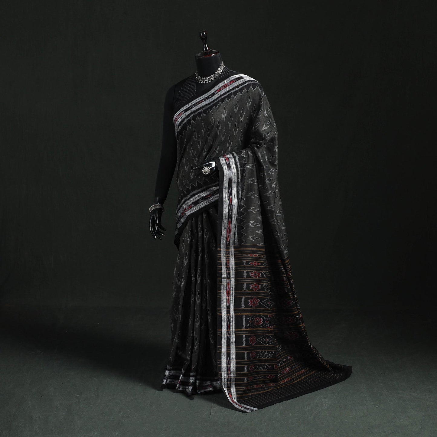 Ikat handloom cotton sambalpuri saree 39 - handcrafted