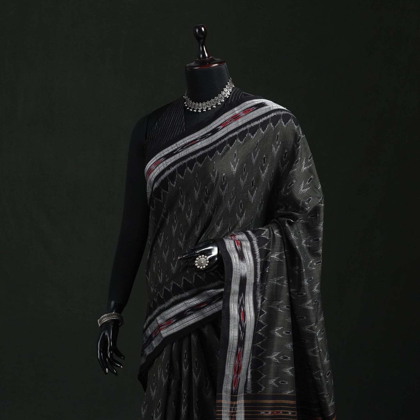 Ikat handloom cotton sambalpuri saree 39 - handcrafted