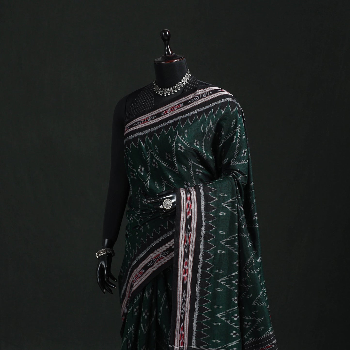 Ikat handloom cotton sambalpuri saree 40 - handcrafted