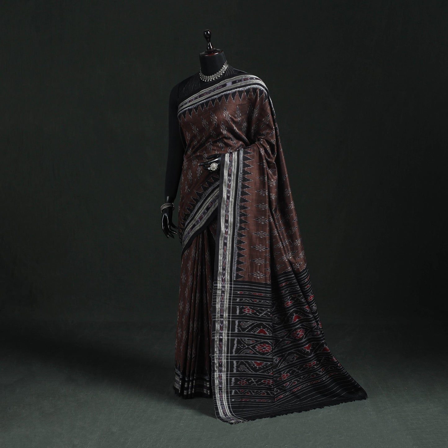 Ikat handloom cotton sambalpuri saree 42 - handcrafted