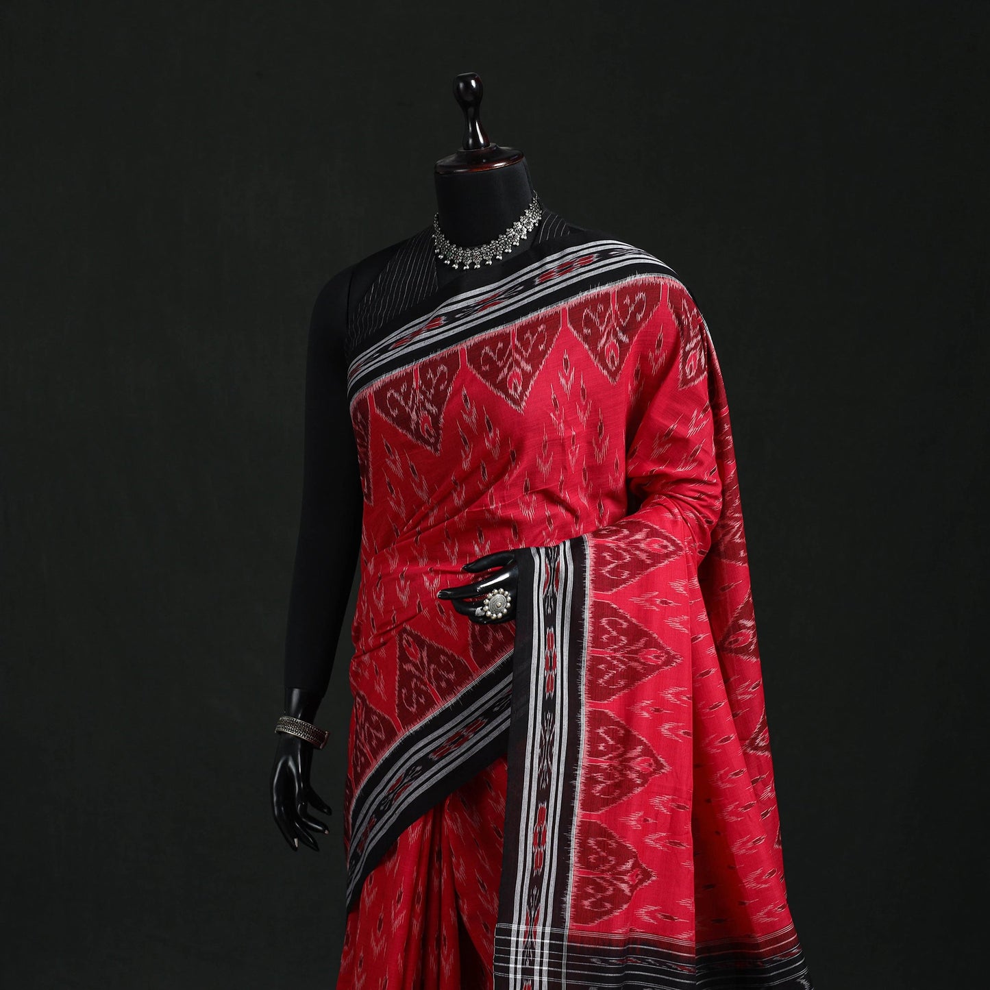 Ikat handloom cotton sambalpuri saree 44 - handcrafted