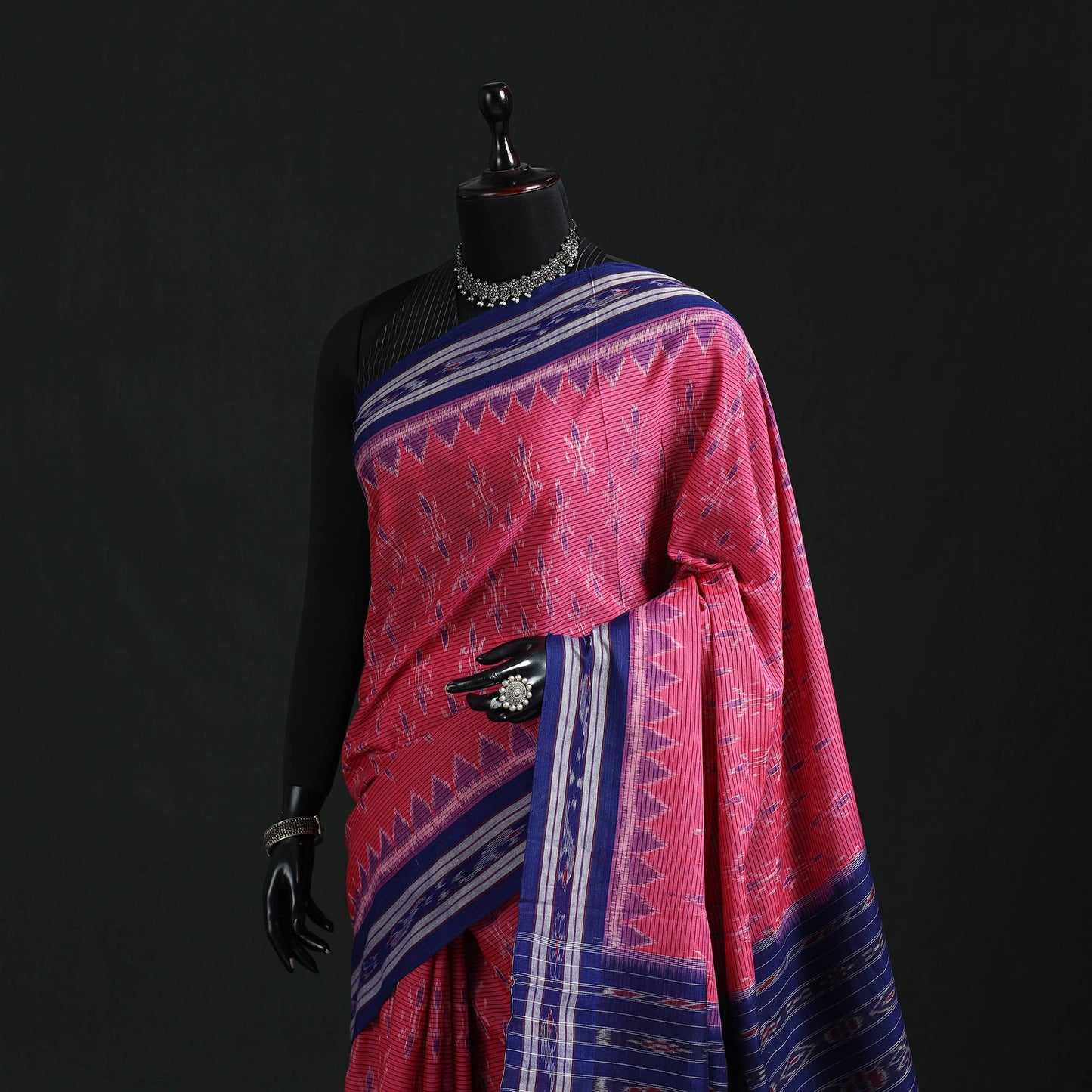 Ikat handloom cotton sambalpuri saree 47 - handcrafted