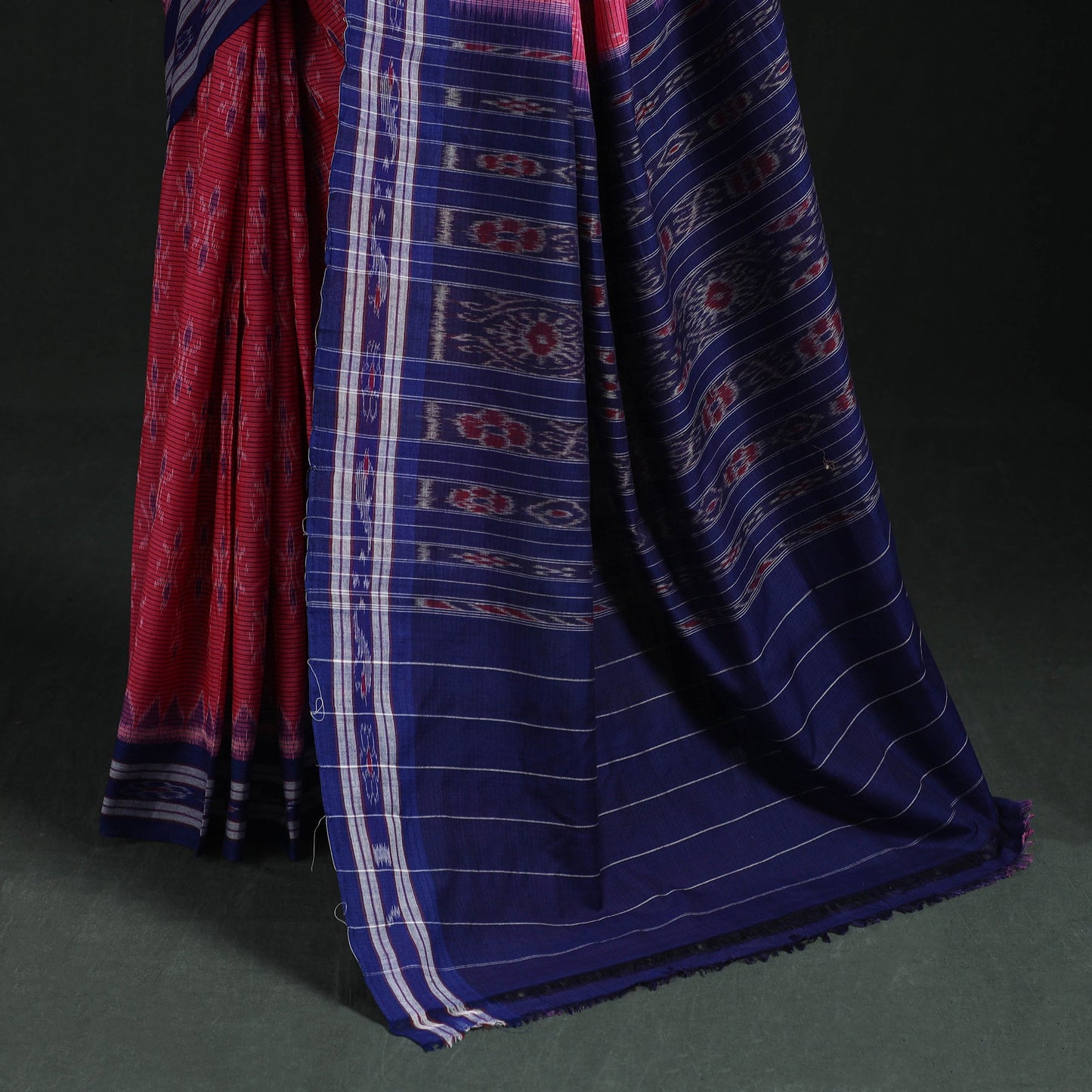 Ikat handloom cotton sambalpuri saree 47 - handcrafted