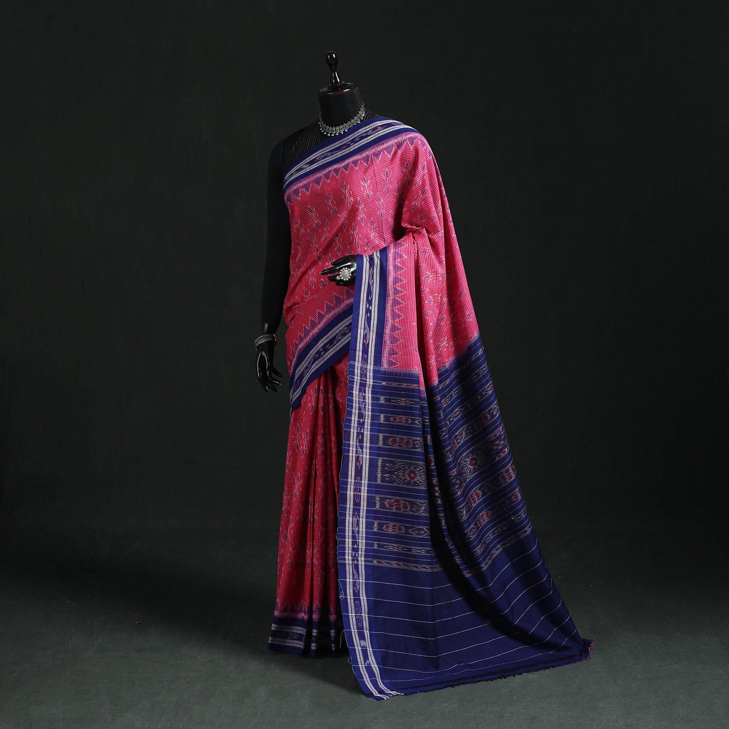 Ikat handloom cotton sambalpuri saree 47 - handcrafted