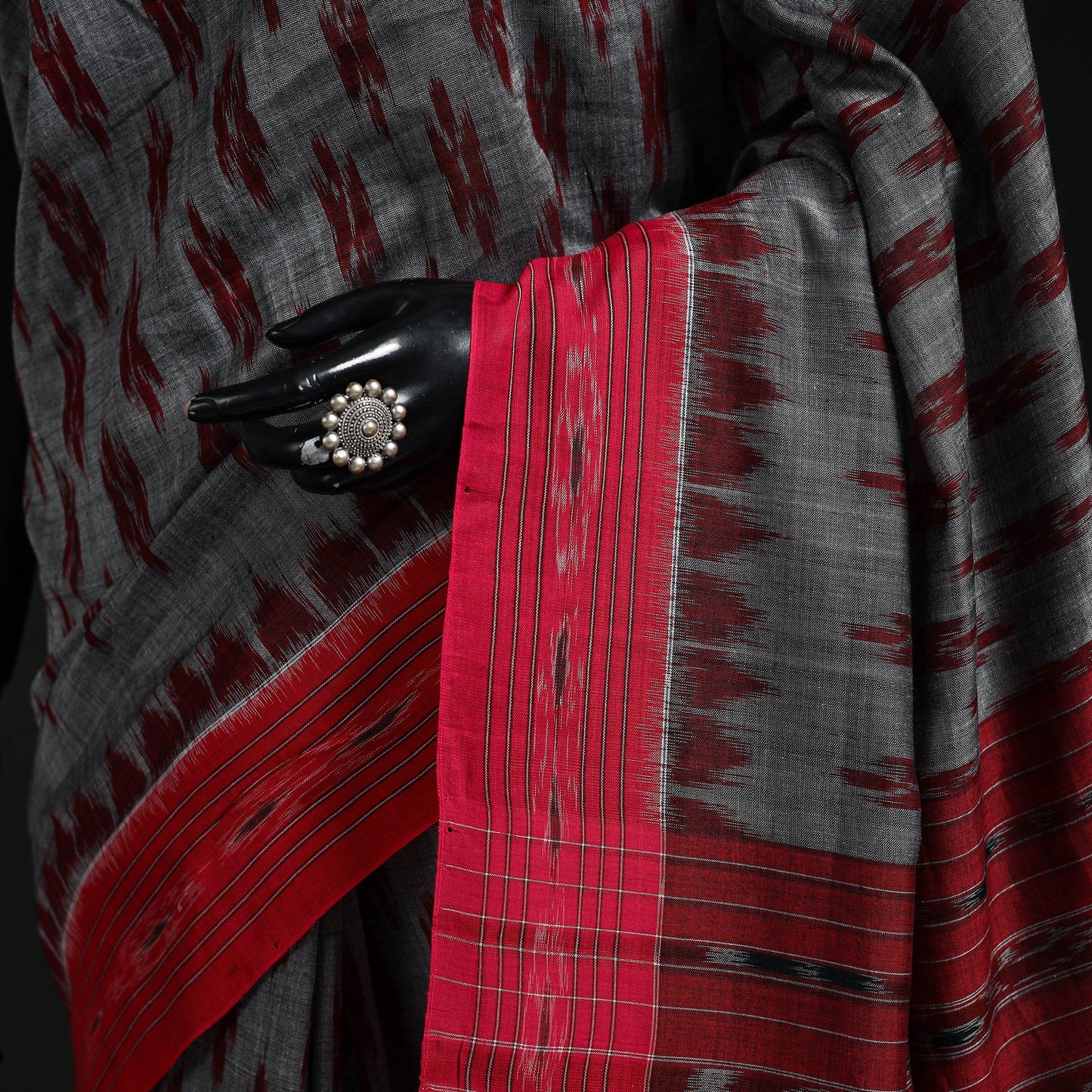 Ikat handloom cotton sambalpuri saree 50 - handcrafted