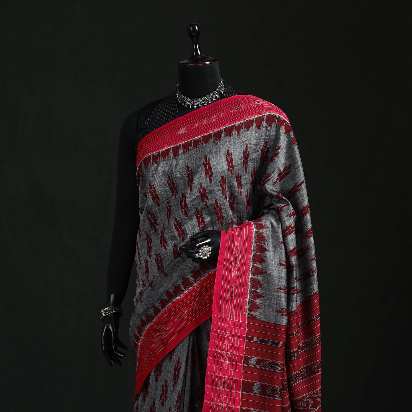 Ikat handloom cotton sambalpuri saree 50 - handcrafted