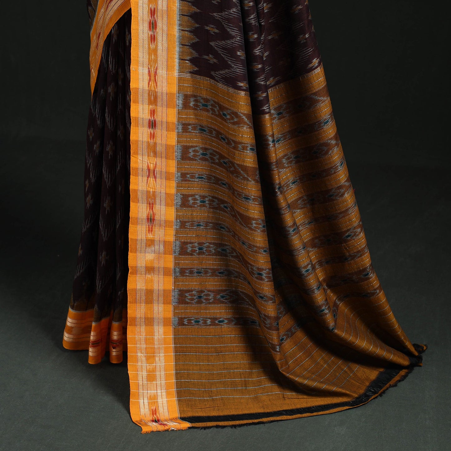 Ikat handloom cotton sambalpuri saree 65 - handcrafted