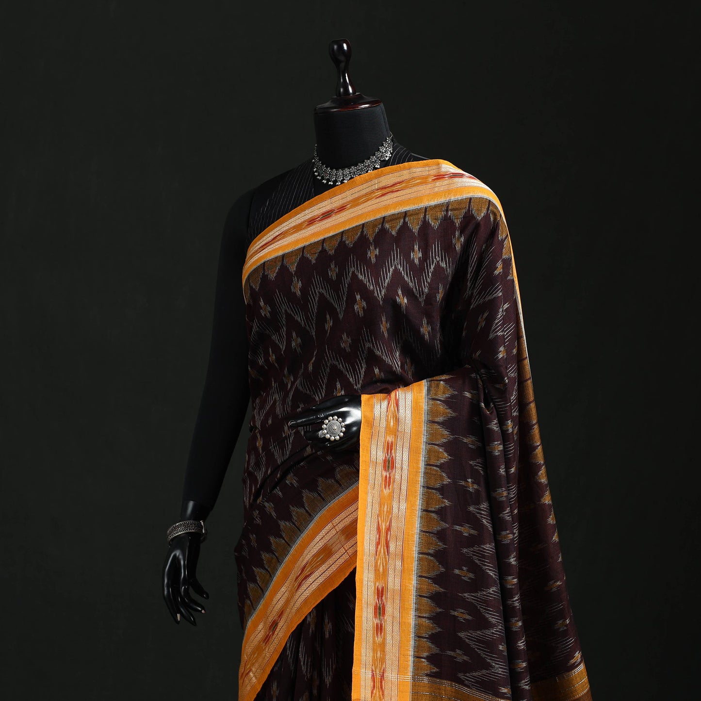 Ikat handloom cotton sambalpuri saree 65 - handcrafted