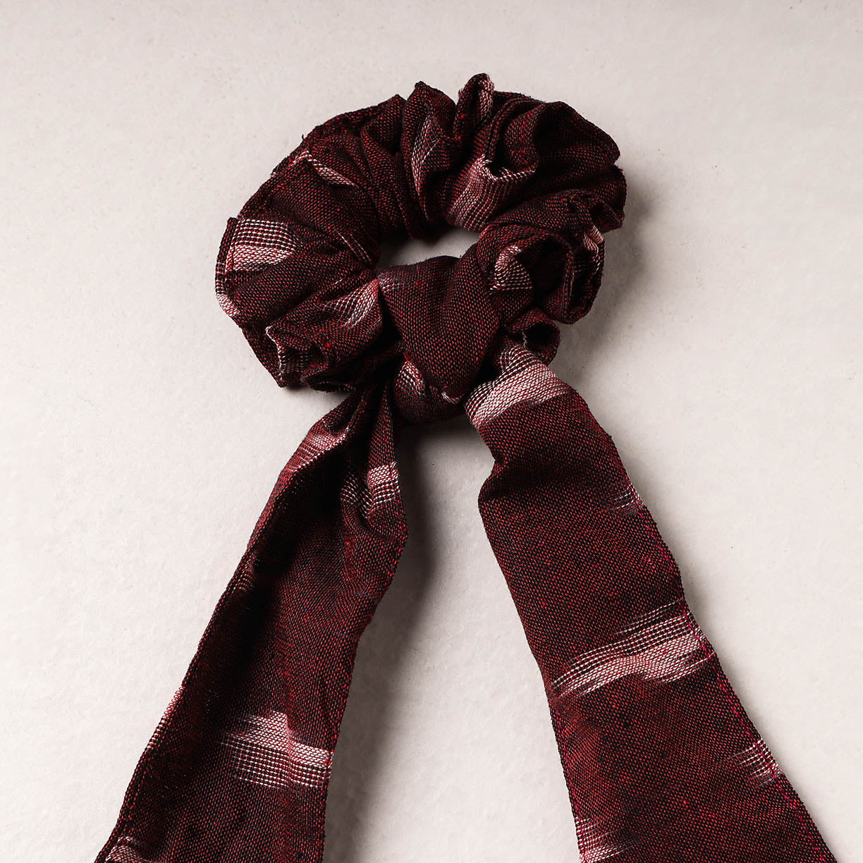 Ikat Weave Cotton Elastic Rubber Band/Scrunchie Tie
