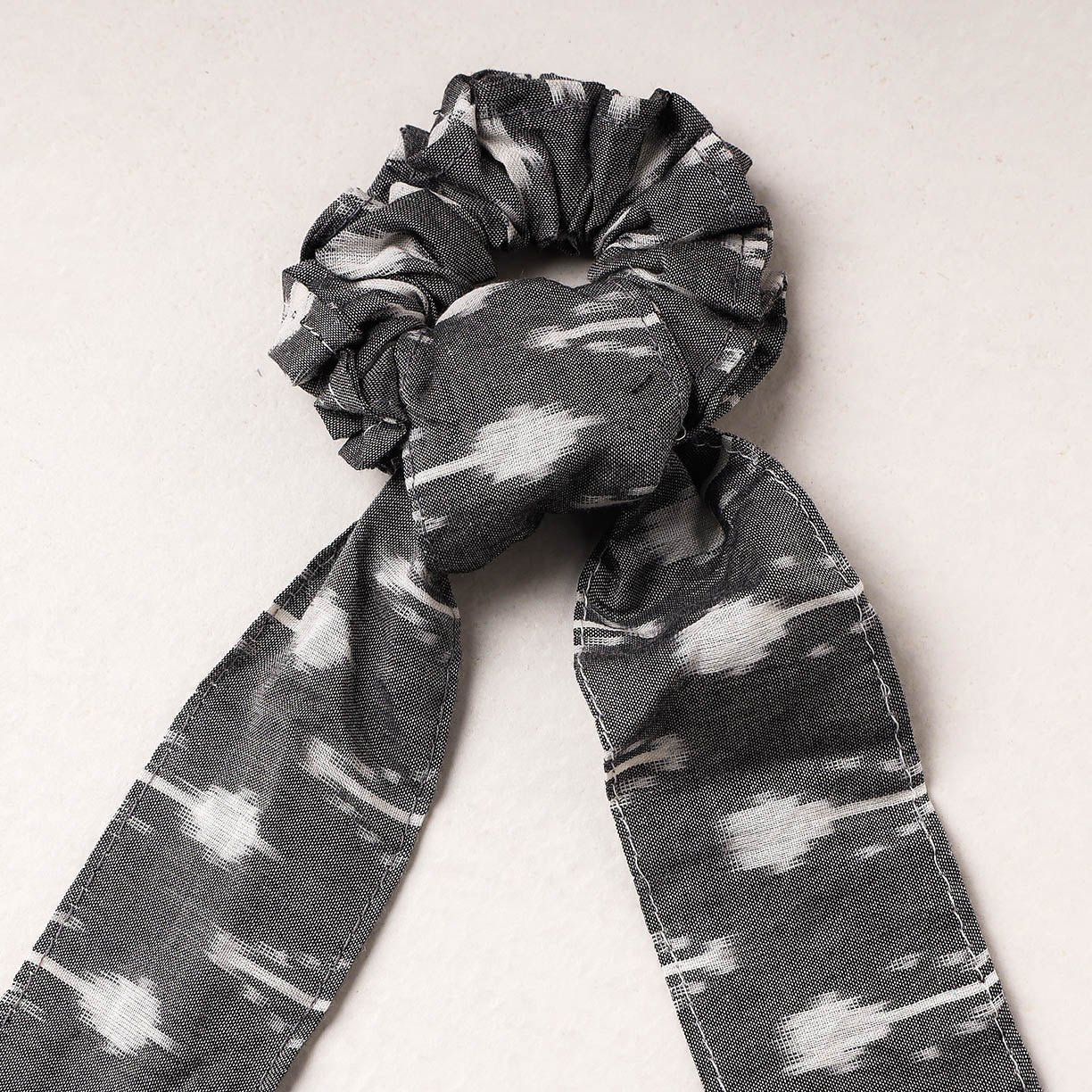 Ikat Weave Cotton Elastic Rubber Band/Scrunchie Tie