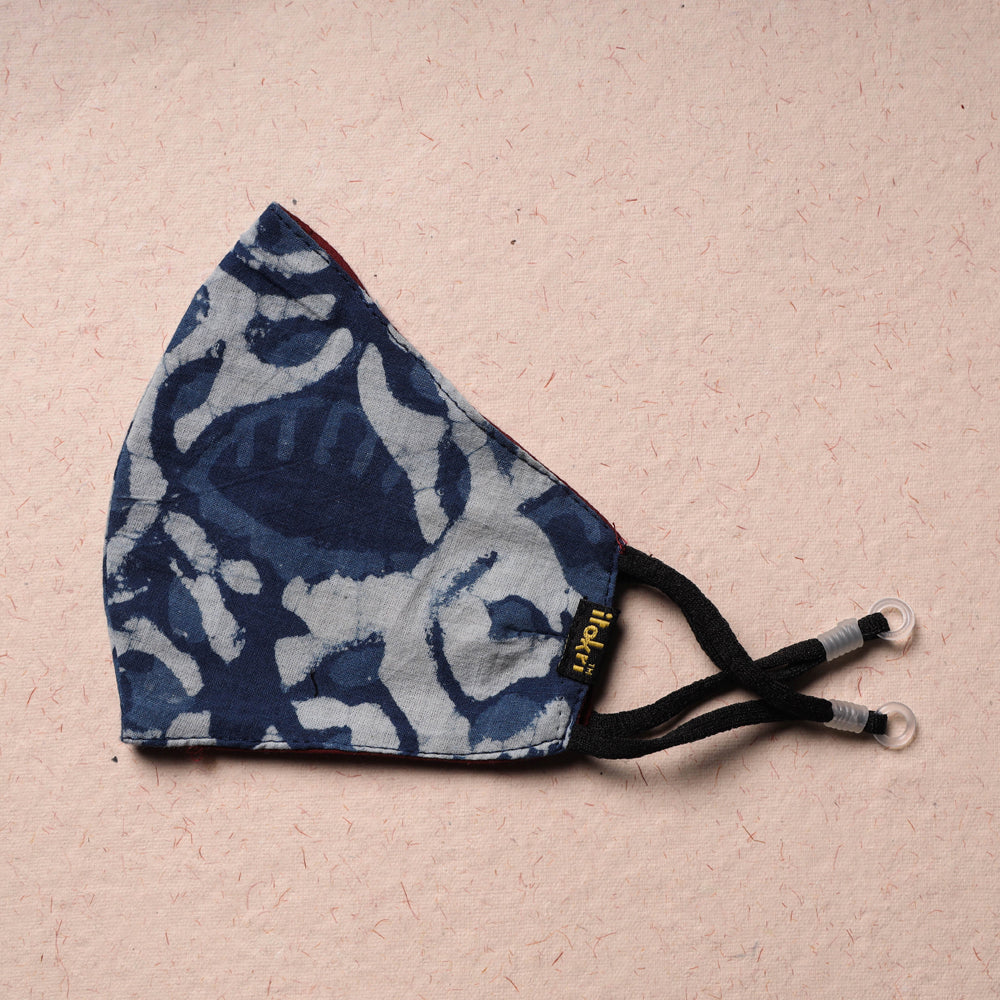 Bindaas Block Print Cotton 3 Layer Snug Fit Face Cover