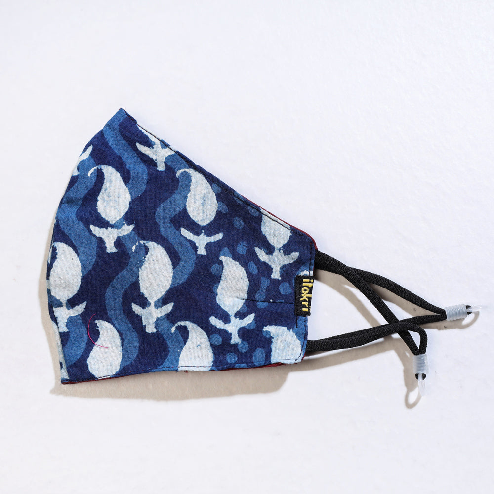 Bindaas Block Print Cotton 3 Layer Snug Fit Face Cover
