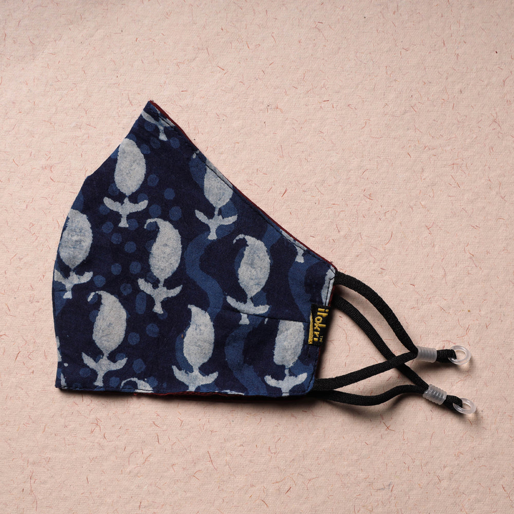 Bindaas Block Print Cotton 3 Layer Snug Fit Face Cover
