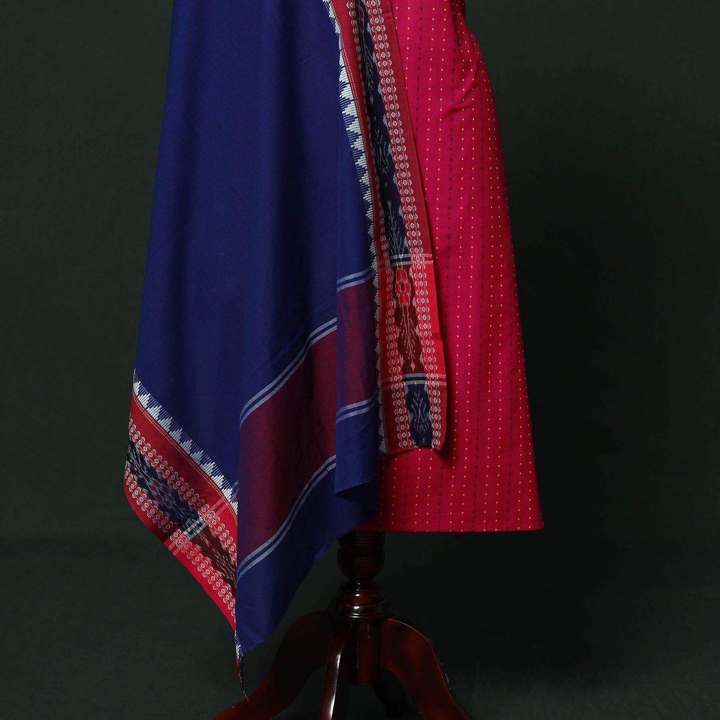 Jacquard cotton 2pc unstitched dress material with earrings